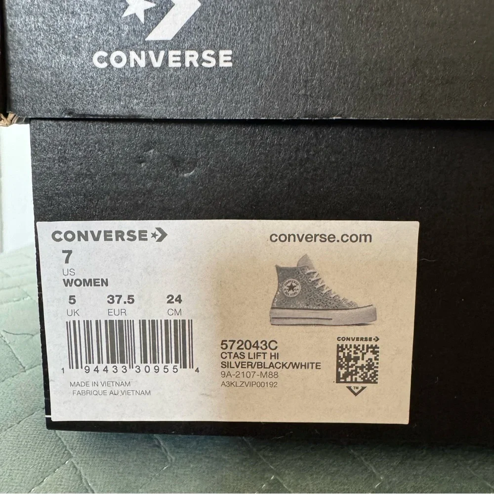 Converse Silver Glitter Women's High-Top Sneakers - Picture 8 of 8